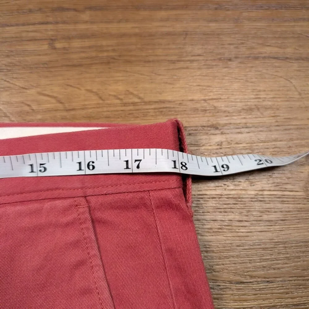 J Crew 770 Chino Pants Mens 34x34(33) Red Stretch Casual Flat Front Straight Leg